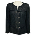 Load image into Gallery viewer, Chanel Black Boucle Tweed Jacket with CC Logo Buttons