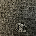 Load image into Gallery viewer, Chanel Black 2002 Cruise Resort Collection Asymmetric Neckline Single Breasted Tweed Jacket