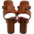 Load image into Gallery viewer, Louis Vuitton Mono Coral Stacked Heel Sandals