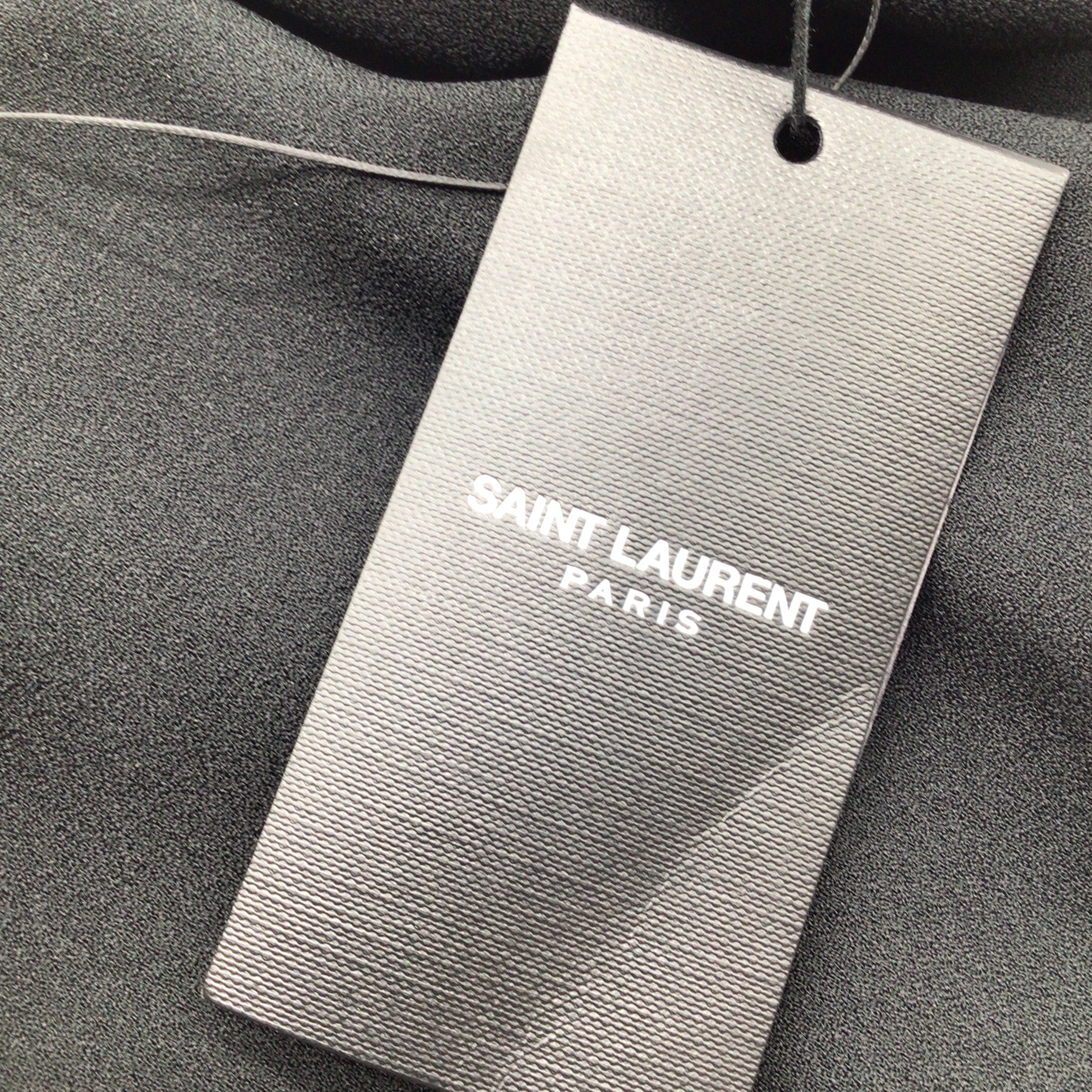 Saint Laurent Black Ruffled Crepe Mini Dress