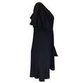 Load image into Gallery viewer, Saint Laurent Black Ruffled Crepe Mini Dress
