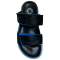 Load image into Gallery viewer, Dries van Noten Black / Blue Calf Hair Velcro Strap Sandals