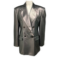 Load image into Gallery viewer, Brunello Cucinelli Gunmetal / Silver Metallic Tailored Double Breasted Blazer