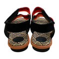 Load image into Gallery viewer, Dries van Noten Orange / Rust Suede and Striped Canvas Sandals