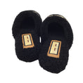 Load image into Gallery viewer, Gucci Black / Beige GG Logo Shearling Slippers
