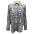 Load image into Gallery viewer, Loewe Blue / White / Black Blurred Check Patterned Pleated Button Front Shirt