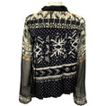 Load image into Gallery viewer, Sacai Black Multi Pleated Fairisle Print Chiffon Blouse