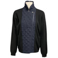 Load image into Gallery viewer, 3.1 Phillip Lim Black / Navy Motorcycle Jacket with Quilted Chiffon Detail