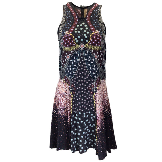 Mary Katrantzou Black Multi Printed Sleeveless Silk Dress