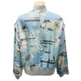 Load image into Gallery viewer, Agnona Light Blue Tropical Print Silk Bomber Jacket