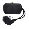 Load image into Gallery viewer, Bottega Veneta Vintage Black Woven Intrecciato Satin Mini Clutch Bag
