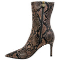 Load image into Gallery viewer, Stella McCartney Coffee Iconic Snake Print Ankle Boots
