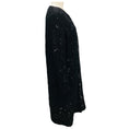 Load image into Gallery viewer, Oscar de la Renta Black Sequin Embellished Crochet Knit Coat