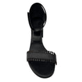 Load image into Gallery viewer, Chloe Black Scalloped Leather Ankle Strap Sandals