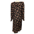 Load image into Gallery viewer, Celine Black Multi Floral Silk Georgette Jabot Dress