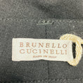 Load image into Gallery viewer, Brunello Cucinelli Charcoal Grey Monili Bead Embellished Cropped Mid Rise Wool Trousers in Black Stone