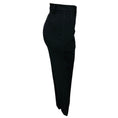 Load image into Gallery viewer, Brunello Cucinelli Charcoal Grey Monili Bead Embellished Cropped Mid Rise Wool Trousers in Black Stone