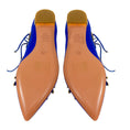 Load image into Gallery viewer, Aquazzura Royal Blue Crystal Embellished Satin Christy Jewel Flat