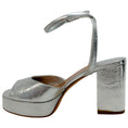 Load image into Gallery viewer, Laurence Dacade Silver Laminated Leather Jenna Platform Sandals