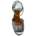 Load image into Gallery viewer, Laurence Dacade Silver Laminated Leather Jenna Platform Sandals