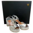 Load image into Gallery viewer, Laurence Dacade Silver Laminated Leather Jenna Platform Sandals