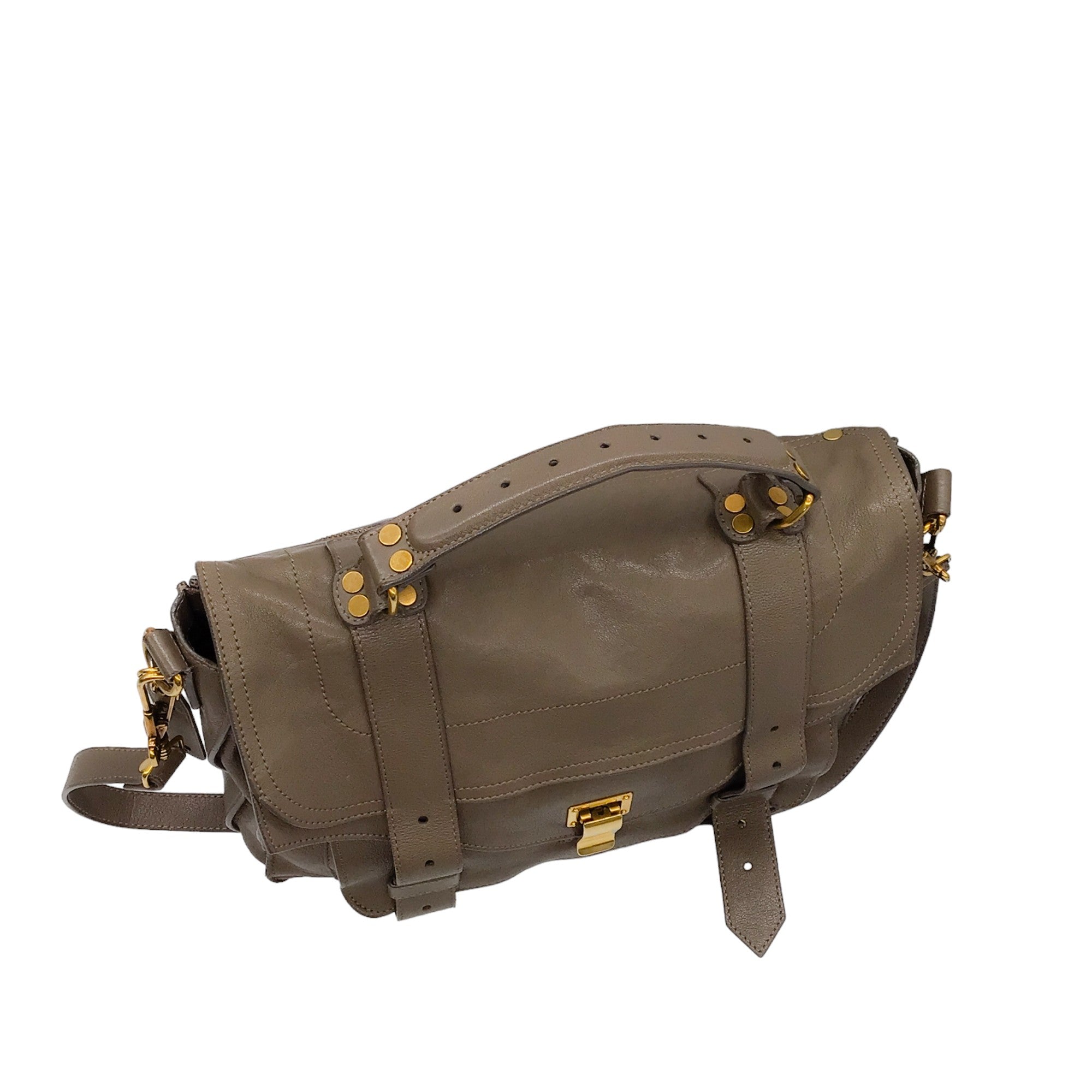 Proenza Schouler Taupe PS1 Leather Shoulder Bag