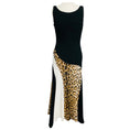 Load image into Gallery viewer, Roberto Cavalli Tan / White / Black Multi Leopard Print Stretch Crepe Asymmetric Maxi Dress
