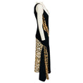 Load image into Gallery viewer, Roberto Cavalli Tan / White / Black Multi Leopard Print Stretch Crepe Asymmetric Maxi Dress