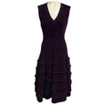 Load image into Gallery viewer, Alaia Purple Sleeveless V-Neck Shimmer Knit Flared Midi Dress