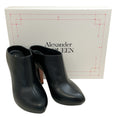 Load image into Gallery viewer, Alexander McQueen Black Leather Slip On Platform Mules