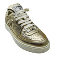 Load image into Gallery viewer, Chanel Gold Metallic 2023 CC Logo Calfskin Leather Low Top Sneakers