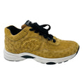 Load image into Gallery viewer, Chanel Tan CC Logo Embossed Coco Mark Suede Sneakers