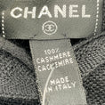 Load image into Gallery viewer, Chanel Black Sequined CC Logo Fringed Cashmere Scarf