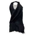 Load image into Gallery viewer, Chanel Black Sequined CC Logo Fringed Cashmere Scarf