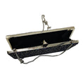 Load image into Gallery viewer, Jimmy Choo Navy Blue Multi Metallic Glitter Clutch with Silver Hardware and Chain Strap
