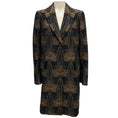 Load image into Gallery viewer, Akris Black / Brown / Gold Metallic Jacquard Coat