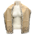 Load image into Gallery viewer, Chanel Beige 2005 Tweed Trimmed Lamb Shearling Scarf