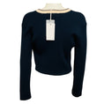Load image into Gallery viewer, Sablyn Midnight Navy Blue Helena Cropped Cardigan with Contrast Neckline
