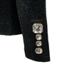 Load image into Gallery viewer, Sonia Rykiel Black Shimmer Knit Cardigan Sweater with Crystal Buttons