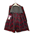 Load image into Gallery viewer, Tuleh Red / Charcoal Grey Floral Embroidered Wool Coat with Silk Lining