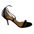 Load image into Gallery viewer, Aquazzura Black Suede Lace Up Ankle Wrap Sandals