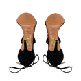 Load image into Gallery viewer, Aquazzura Black Suede Lace Up Ankle Wrap Sandals