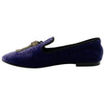 Load image into Gallery viewer, Giuseppe Zanotti Purple Crushed Velvet Smoking Slippers with Crystal Tassels
