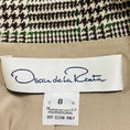 Load image into Gallery viewer, Oscar de la Renta Beige / Brown / Green Multi Houndstooth Plaid Cashmere Blazer