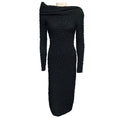 Load image into Gallery viewer, Givenchy Black Floral Textured Puckered Midi Cocktail Dress
