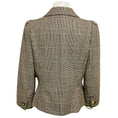 Load image into Gallery viewer, Oscar de la Renta Beige / Brown / Green Multi Houndstooth Plaid Cashmere Blazer
