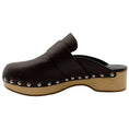 Load image into Gallery viewer, Hermès Brown Leather Calya Mule Clogs