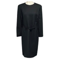 Load image into Gallery viewer, The Row Black Long Sleeved Wool Stretch Dress with Belt