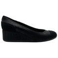 Load image into Gallery viewer, Chanel Black Leather / Suede Wedge Pumps