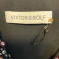 Load image into Gallery viewer, Viktor & Rolf Black Pearl Embellished Sleeveless V-Neck Midi Cocktail Dress with Bow Detail